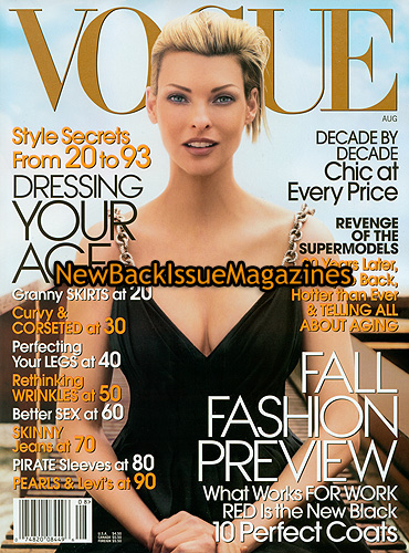 Vogue 8/06,Linda Evangelista,Christy Turnlington,August 2006,*NEW